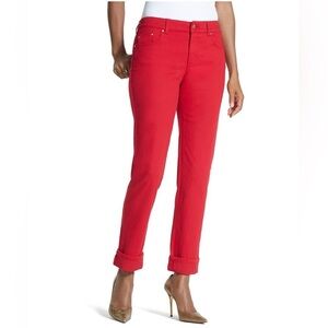 New Chico’s Platinum Red Skimmer Length Jeans 1.5 (size 10/12)